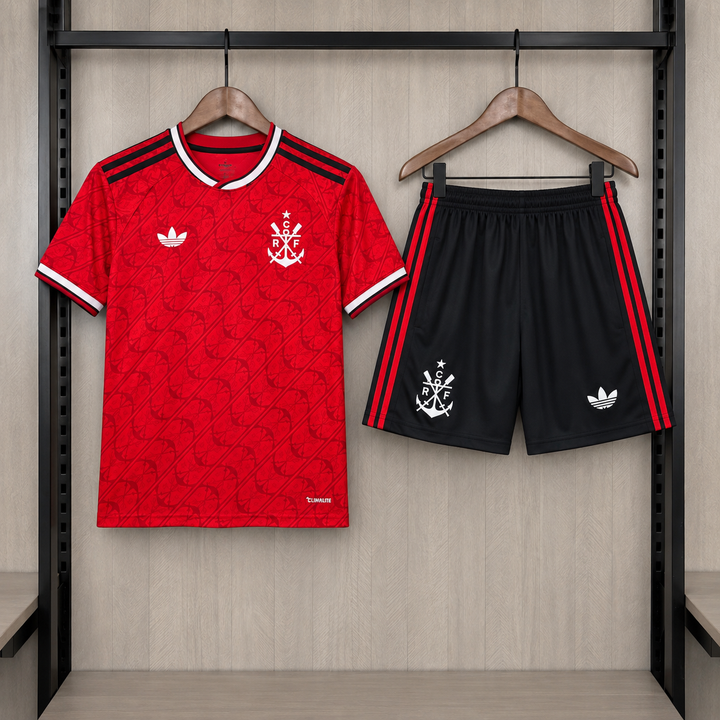 Kit Infantil Flamengo uniforme 3 26/27 Conjunto Unissex