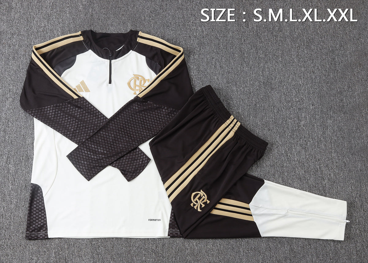 Conjunto Agasalho Flamengo Bege 26/27